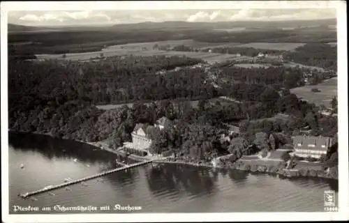 Ak Bad Saarow, Kurhaus, Scharmützelsee, Klinke 13809, Fliegeraufnahme