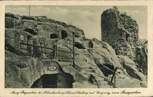 Ak Blankenburg am Harz, Burg Regenstein, Eingang, Burgverlies