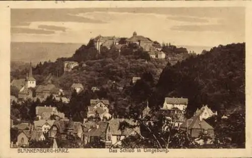 Ak Blankenburg am Harz, Teilansicht, Schloss