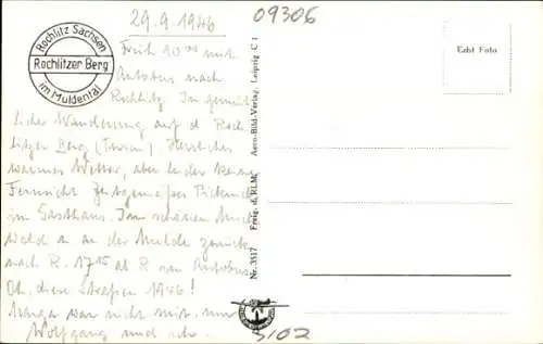 Ak Rochlitz an der Mulde, Rochlitzer Berg, Friedrich August Turm, Fliegeraufnahme