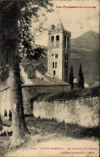 Ak Prats de Mollo Pyrénées Orientales, Kirchturm