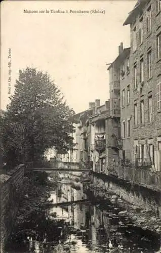 Ak Pontcharra sur Turdine Rhône, Maisons sur la Turdine