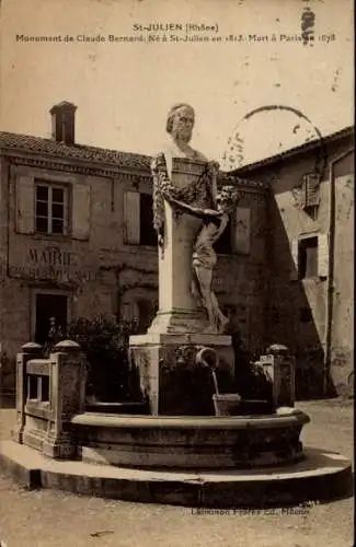 Ak St-Julien Rhone, Monument de Claude Bernard