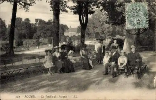 Ak Rouen Seine Maritime, Le Jardin des Plantes, Gruppenbild