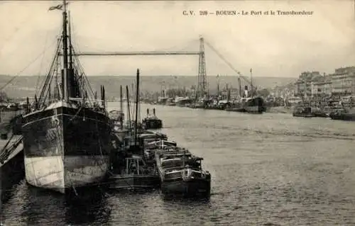 Ak Rouen Seine-Maritime, Hafen, Transbordeur