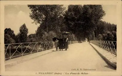 Ak Villedieu Indre, Die Brücken von Mehun