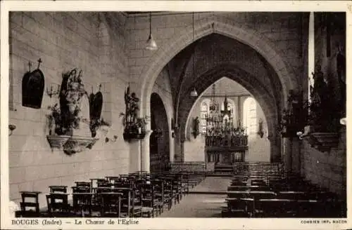 Ak Bouges Indre, Der Chor der Kirche