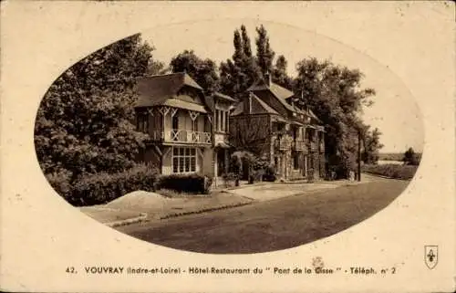 Ak Vouvray Indre et Loire, Hotel-Restaurant du Pont de la Cisse