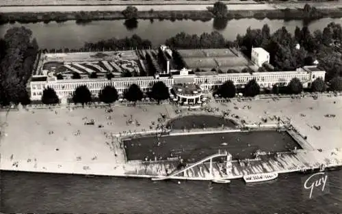 Ak Villennes sur Seine Yvelines, Am Ufer der Seine, der Strand von Villenne-Medan