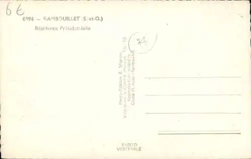 Ak Rambouillet S. et O., Residence Presidentielle, Garten