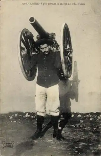 Ak Alpine Gunner mit dem Angriff auf drei Maultiere, französischer Soldat, Gebirgsjäger