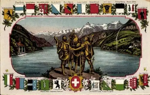Ak Schweiz, Rütlischwur, Wappen