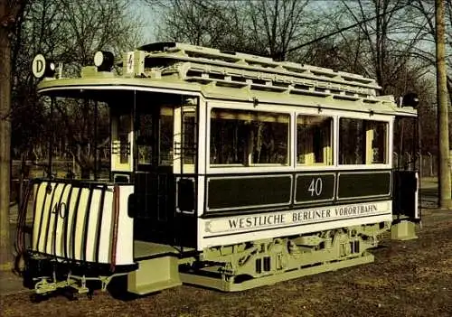 Ak Berliner Verkehrsmittel, Straßenbahn-Triebwagen 40, Westliche Berliner Vorortbahn