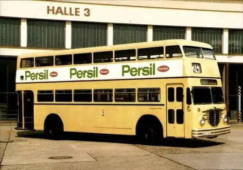 Ak Berliner Verkehrsmittel, Büssing Zweiachs Doppeldecker, Baujahr 1951, Persil Reklame