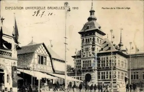 Ak Brüssel Brüssel, Expo 1910, Pavillon der Stadt Lüttich