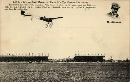 Ak Monoplane Morane, Bleriot XI, Luftfahrt