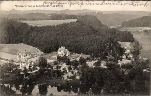 Ak Neumühle an der Elster Greiz in Thüringen, Villenkolonie