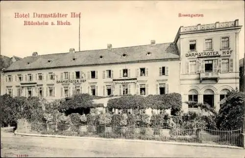 Ak Rüdesheim am Rhein, Hotel Darmstädter Hof, Rosengarten