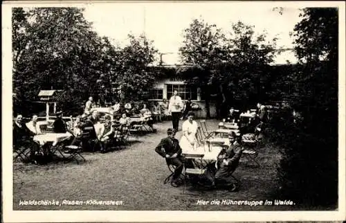 Ak Hamburg Altona Rissen Klövensteen, Waldschänke, Terrasse