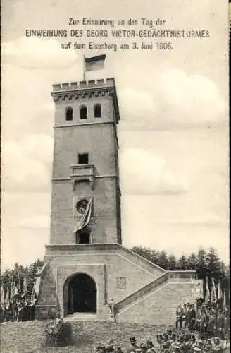 Ak Korbach in Hessen, Eisenberg, Georg-Victor-Gedächtnisturm, Einweihung 1905