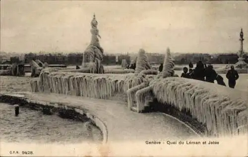 Ak Genf Genf Schweiz, Quai du Leman, Pier