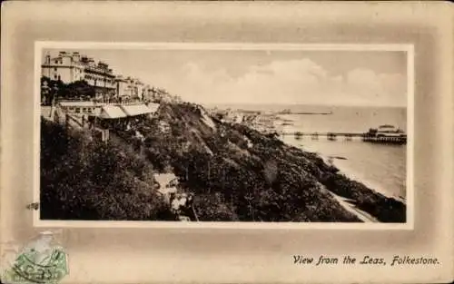 Präge Passepartout Ak Folkestone Kent England, Blick vom Leas