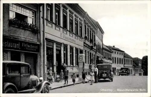 Ak Międzybórz Neumittelwalde Schlesien, Oberring, Fleischerei, Tankstelle, Geschäft Glessmann