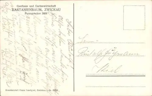 Ak Marienthal Zwickau in Sachsen, Gasthaus Kastanienbaum