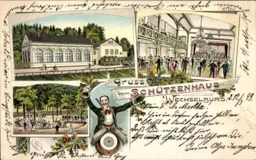 Litho Wechselburg in Sachsen, Schützenhaus