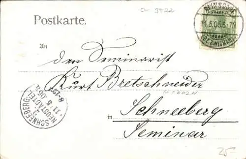 Litho Reinsdorf in Sachsen, Kriegerdenkmal, Kirche, Totalansicht