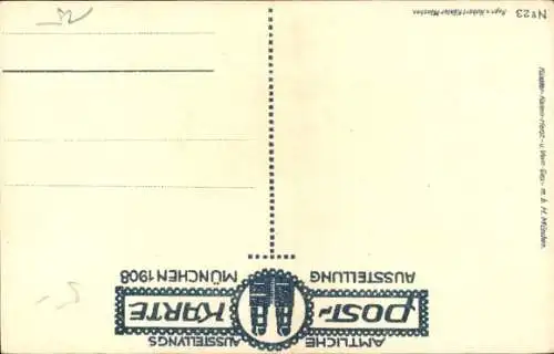 Künstler Ak München, Ausstellung 1908, Kellnerin im Gasthaus