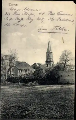 Ak Zossen in Brandenburg, Teilansicht, evangelische Dreifaltigkeitskirche