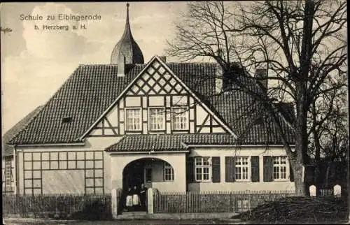 Ak Elbingerode bei Herzberg am Harz, Schule