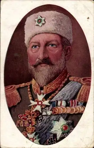 Künstler Ak Gerber, König Ferdinand I. von Bulgarien, Portrait, Orden