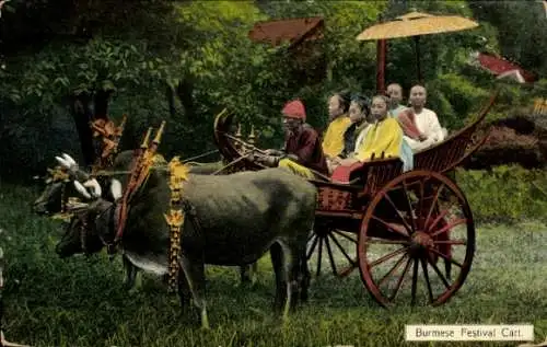 Ak Burma Myanmar, Burmesischer Festivalwagen