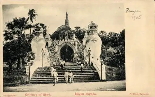 Ak Rangoon Rangoon Myanmar, Dagon-Pagode, Eingang von Shwe