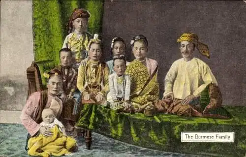 Ak Burma Myanmar, burmesische Familie