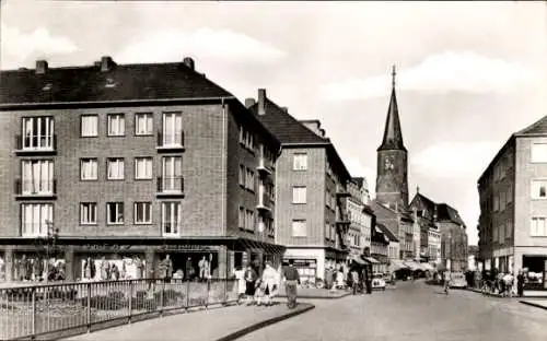 Ak Grevenbroich Nordrhein Westfalen, Breite Straße, Greko Kleidungsgeschäft, Passanten, Kirche