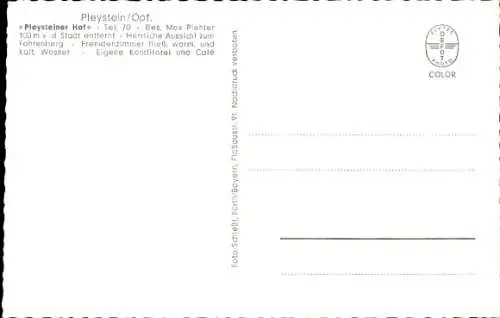Ak Pleystein in der Oberpfalz Bayern, Pleysteiner Hof, M. Piehler