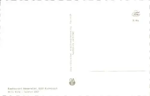 Ak Kulmbach in Oberfranken, Restaurant Besenstiel, Teilansichten