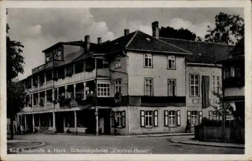 Ak Bad Suderode Quedlinburg im Harz, Bergarbeiter Erholungsheim Central Hotel, Außenansicht