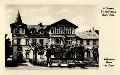 Ak Finsterbergen Friedrichroda im Thüringer Wald, Volkshaus Hotel zur Linde