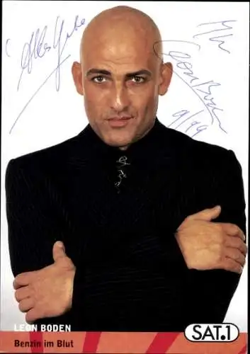 Ak Schauspieler Leon Boden,  Benzin im Blut, SAT1, Portrait, Autogramm