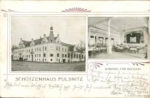 Ak Pulsnitz Sachsen, Schützenhaus, Konzert- und Ballsaal