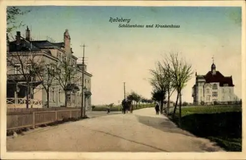 Ak Radeberg in Sachsen, Schützenhaus und Krankenhaus