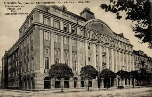 Ak Dresden Altstadt, Haus der Kaufmannschaft, Ostra-Allee 9