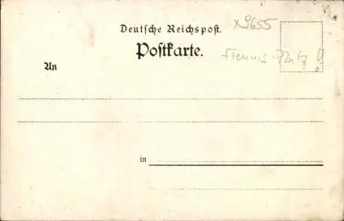 Litho Schöneck im Vogtland, Sommerfrische Tannenhaus, Waldidyll, Lawn-Tennisplatz