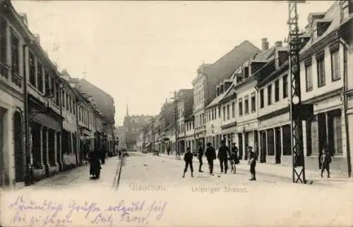 Ak Glauchau an der Zwickauer Mulde in Sachsen, Leipziger Straße