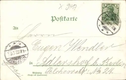 Litho Zwönitz im Erzgebirge Sachsen, Markt, Schule, Bahnhof, Kaiserliches Postamt