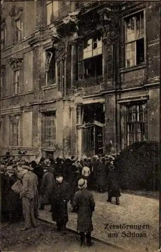 Ak Berlin Mitte, Zerstörungen am Schloss, Revolutionstage